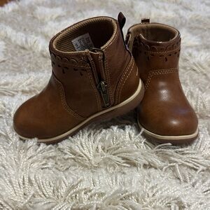 Stride Rite Tan Kids Boots with Zipper